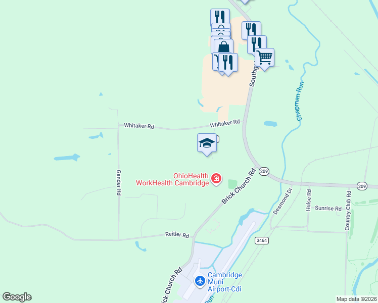 map of restaurants, bars, coffee shops, grocery stores, and more near 8788 Whitaker Road in Cambridge