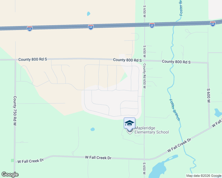 map of restaurants, bars, coffee shops, grocery stores, and more near 8342 South Cr 750 in Pendleton