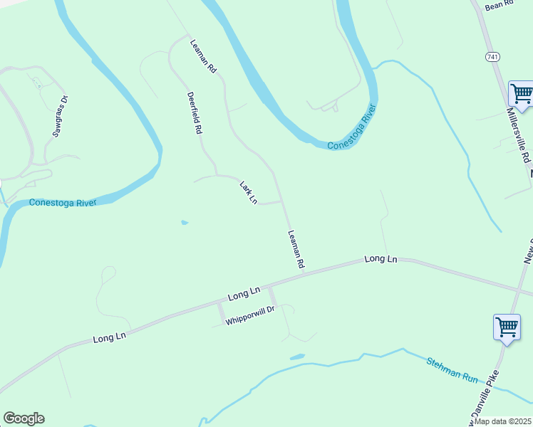 map of restaurants, bars, coffee shops, grocery stores, and more near 4 Lark Lane in Lancaster