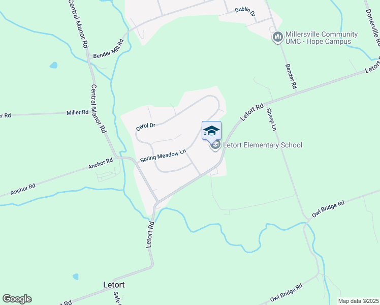 map of restaurants, bars, coffee shops, grocery stores, and more near 124 Spring Meadow Lane in Washington Boro