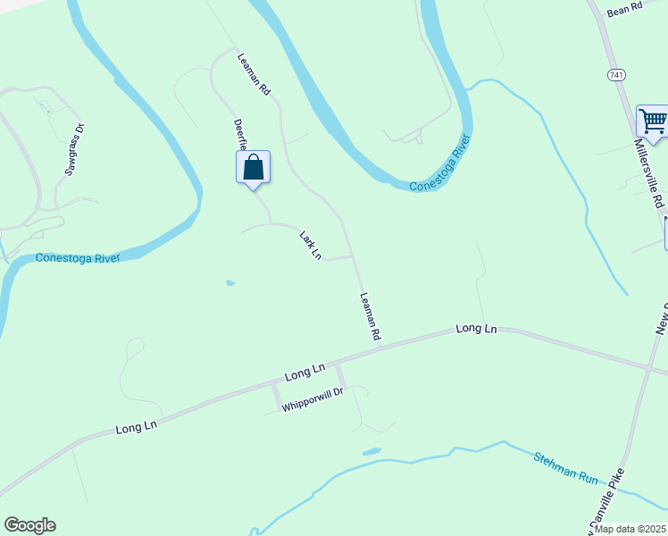 map of restaurants, bars, coffee shops, grocery stores, and more near 4 Lark Lane in Lancaster