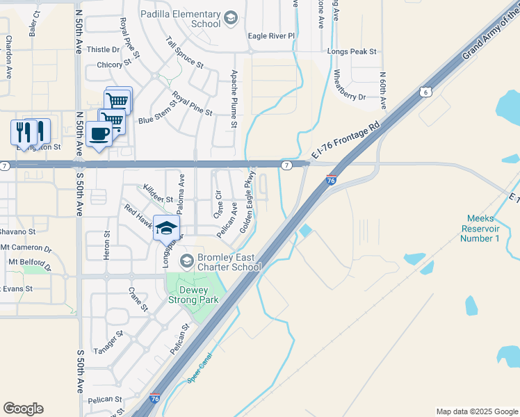 map of restaurants, bars, coffee shops, grocery stores, and more near 116 Golden Eagle Parkway in Brighton
