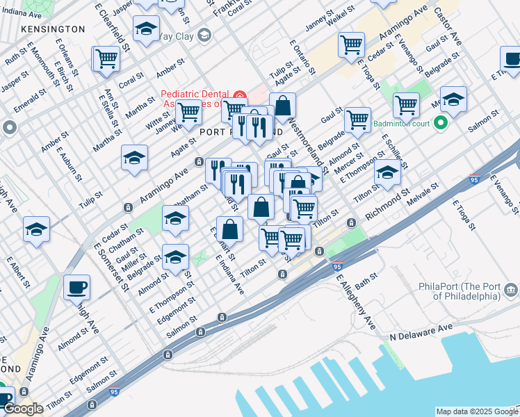 map of restaurants, bars, coffee shops, grocery stores, and more near 3160 Livingston Street in Philadelphia