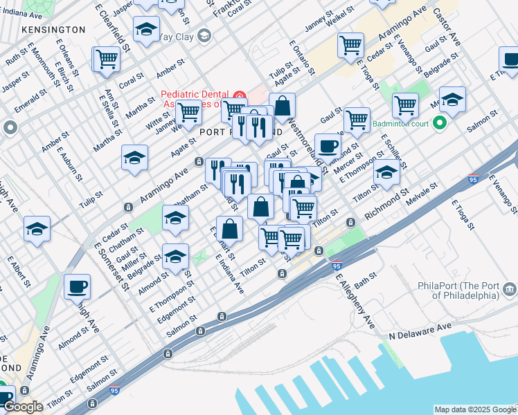 map of restaurants, bars, coffee shops, grocery stores, and more near 3160 Livingston Street in Philadelphia