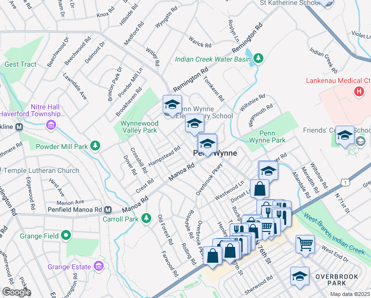 map of restaurants, bars, coffee shops, grocery stores, and more near 224 Rockglen Road in Wynnewood