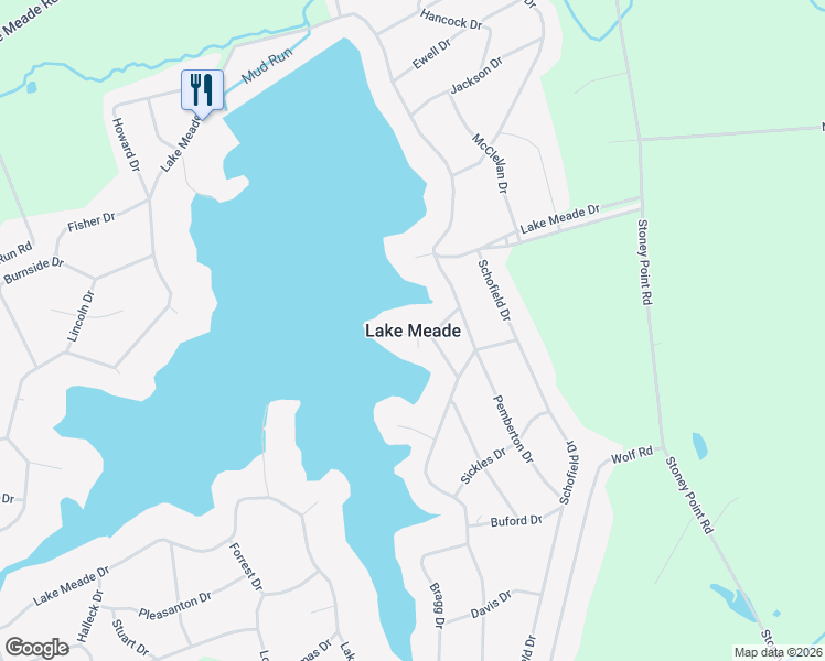 map of restaurants, bars, coffee shops, grocery stores, and more near in Lake Meade