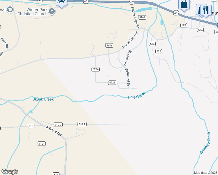 map of restaurants, bars, coffee shops, grocery stores, and more near 145 County Rd in Tabernash