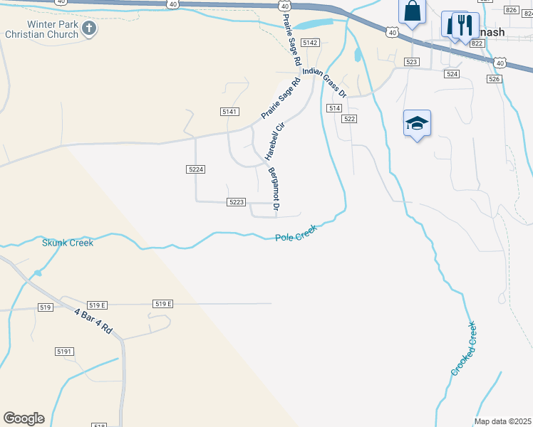 map of restaurants, bars, coffee shops, grocery stores, and more near 63a County Road 5223 in Tabernash