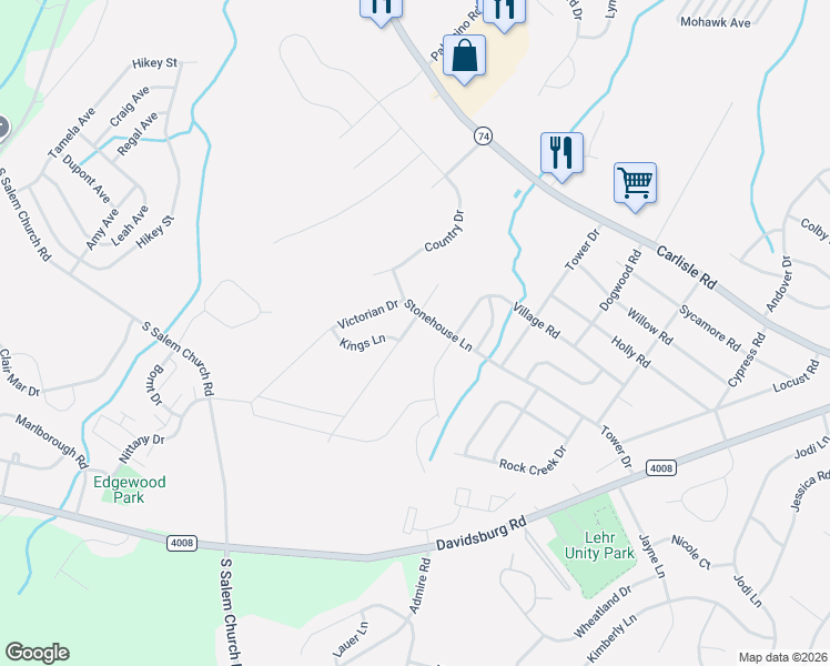 map of restaurants, bars, coffee shops, grocery stores, and more near 2609 Brownstone Drive in Dover