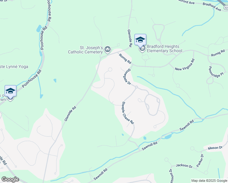 map of restaurants, bars, coffee shops, grocery stores, and more near 1412 Hollow Drive in Downingtown