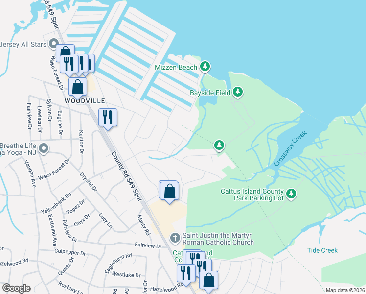 map of restaurants, bars, coffee shops, grocery stores, and more near 1084 Cavan Drive in Toms River