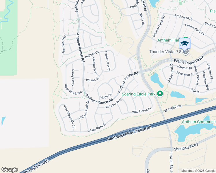 map of restaurants, bars, coffee shops, grocery stores, and more near 4568 Hope Circle in Broomfield