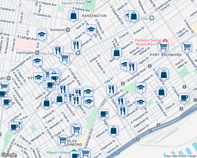 map of restaurants, bars, coffee shops, grocery stores, and more near in Philadelphia