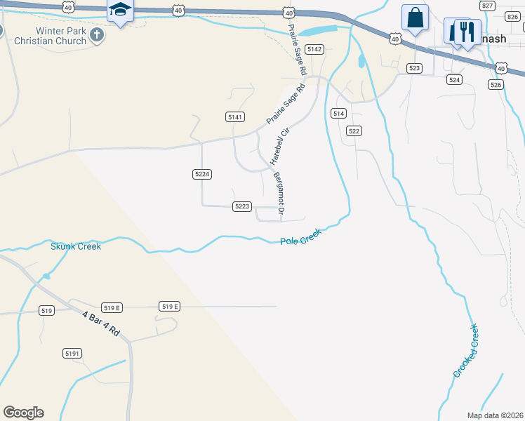 map of restaurants, bars, coffee shops, grocery stores, and more near 63a County Road 5223 in Tabernash