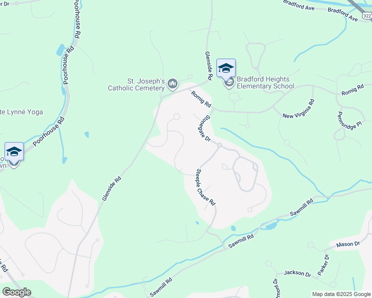 map of restaurants, bars, coffee shops, grocery stores, and more near 1414 Hollow Drive in Downingtown