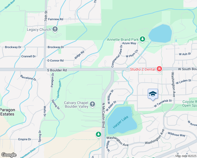 map of restaurants, bars, coffee shops, grocery stores, and more near 39 South 80th Street in Boulder