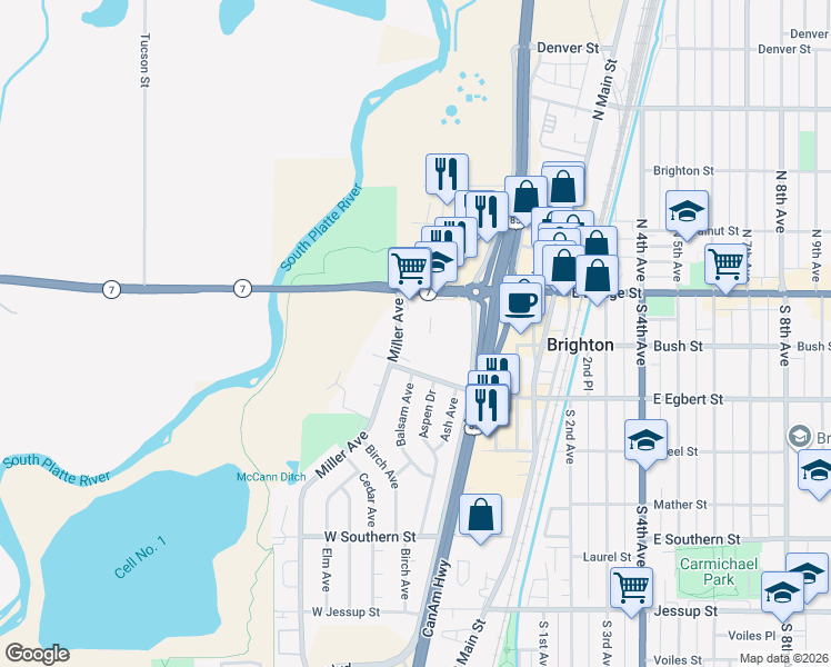 map of restaurants, bars, coffee shops, grocery stores, and more near 90 Miller Avenue in Brighton