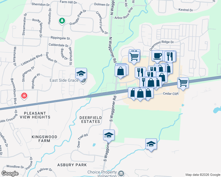 map of restaurants, bars, coffee shops, grocery stores, and more near 7860 East Broad Street in Blacklick