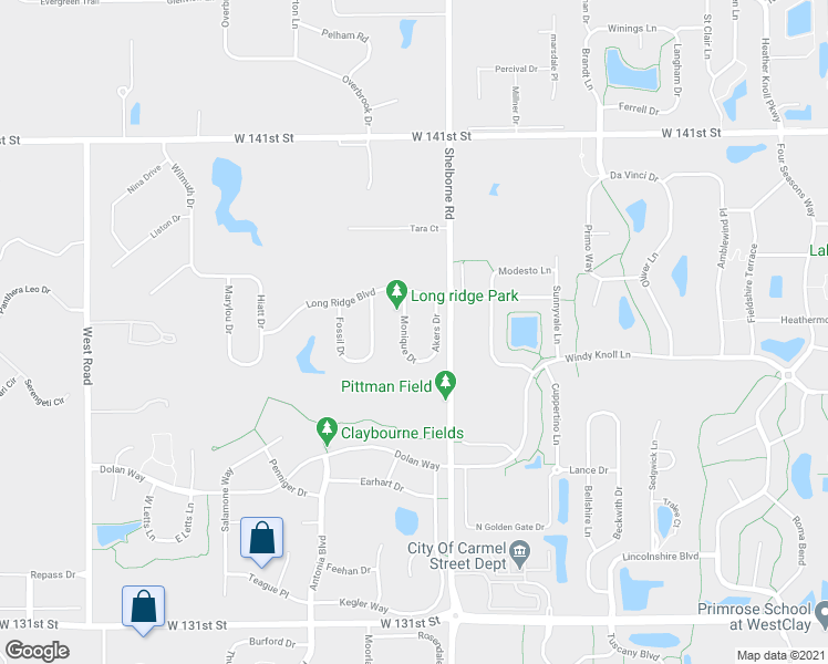 map of restaurants, bars, coffee shops, grocery stores, and more near 13701 Monique Drive in Westfield