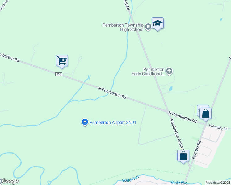map of restaurants, bars, coffee shops, grocery stores, and more near 154 South Pemberton Road in Pemberton
