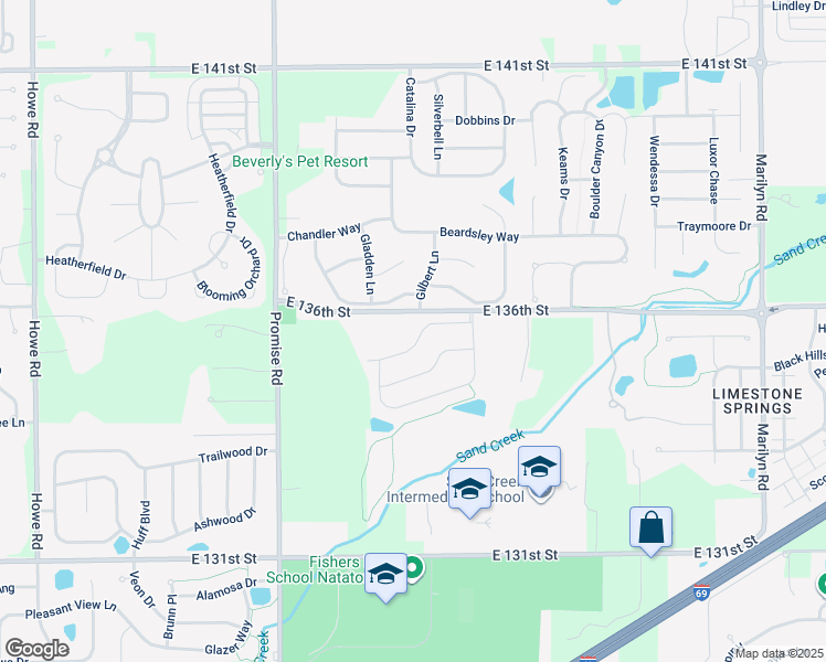 map of restaurants, bars, coffee shops, grocery stores, and more near 11330 Candice Drive in Fishers