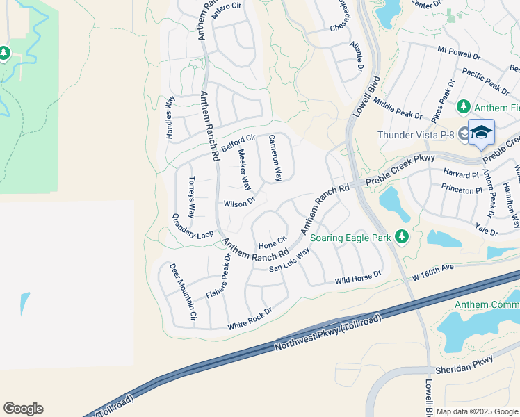 map of restaurants, bars, coffee shops, grocery stores, and more near 4582 Hope Circle in Broomfield