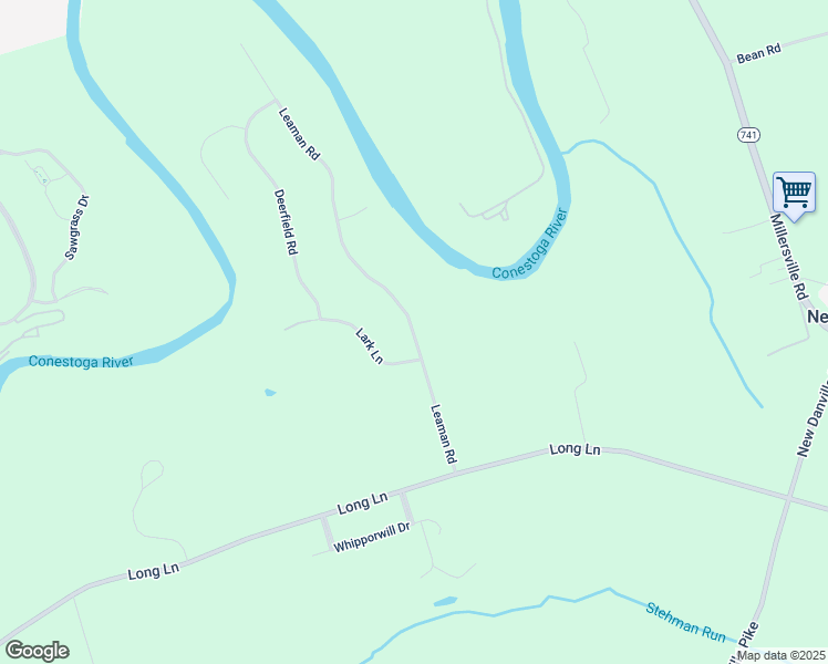 map of restaurants, bars, coffee shops, grocery stores, and more near 24 Leaman Road in Lancaster