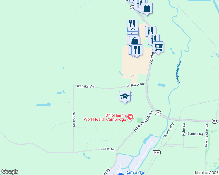 map of restaurants, bars, coffee shops, grocery stores, and more near 8788 Whitaker Road in Cambridge