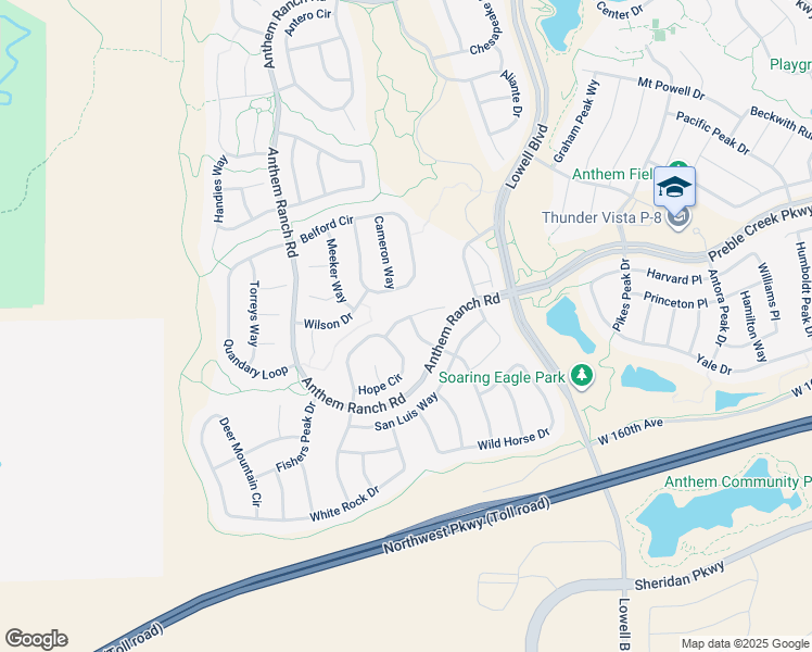 map of restaurants, bars, coffee shops, grocery stores, and more near 4568 Hope Circle in Broomfield