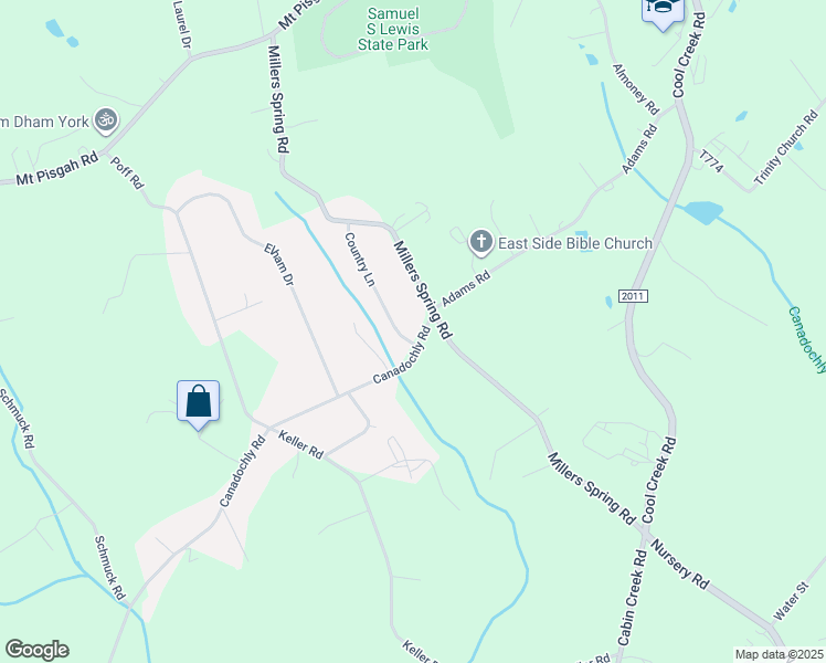 map of restaurants, bars, coffee shops, grocery stores, and more near 1030 Canadochly Road in York