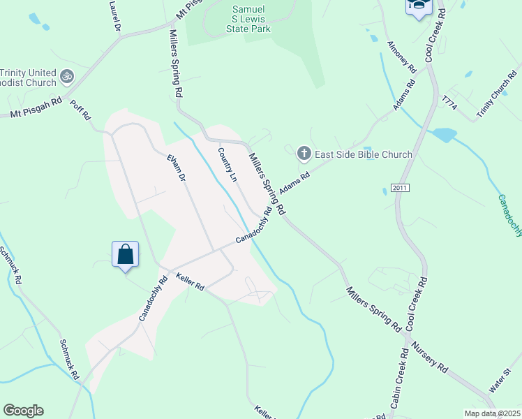 map of restaurants, bars, coffee shops, grocery stores, and more near 1030 Canadochly Road in York