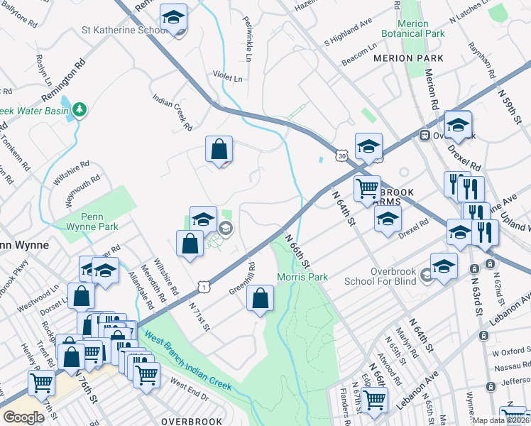 map of restaurants, bars, coffee shops, grocery stores, and more near in Wynnewood
