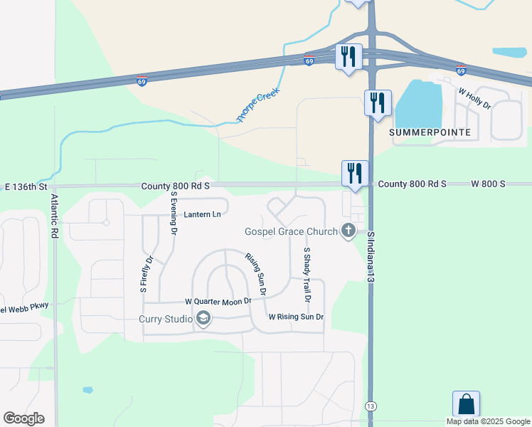 map of restaurants, bars, coffee shops, grocery stores, and more near 9400 West Dockside Circle in Pendleton
