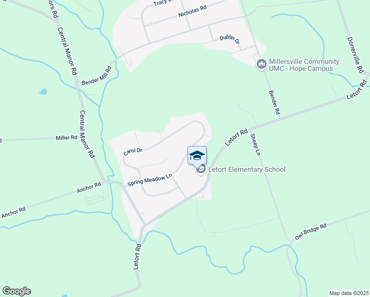 map of restaurants, bars, coffee shops, grocery stores, and more near 132 Spring Meadow Lane in Washington Boro