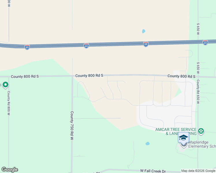 map of restaurants, bars, coffee shops, grocery stores, and more near 7285 800 South in Pendleton
