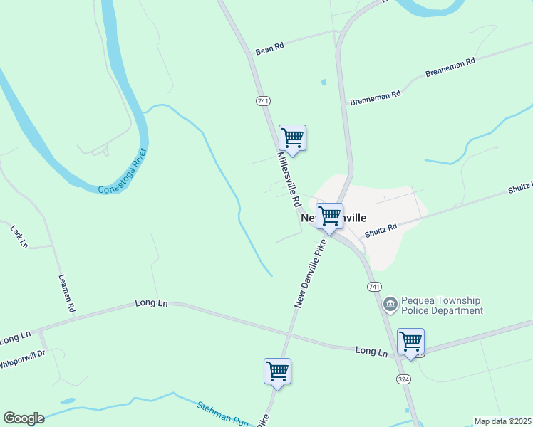 map of restaurants, bars, coffee shops, grocery stores, and more near 2190 Millersville Road in Lancaster