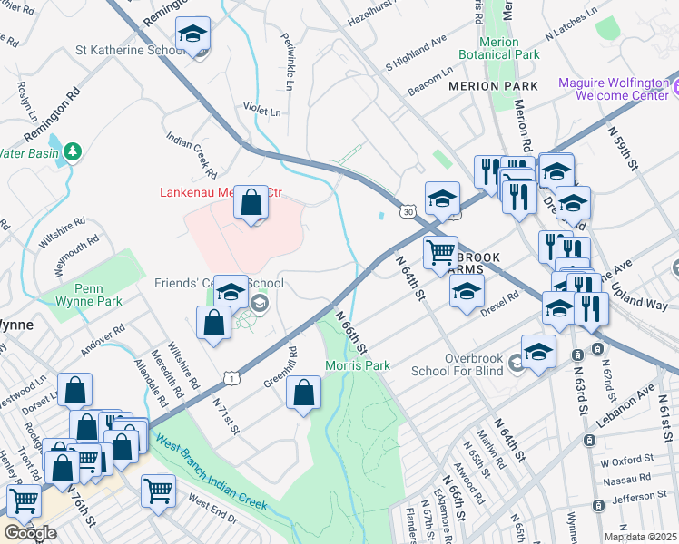map of restaurants, bars, coffee shops, grocery stores, and more near in 