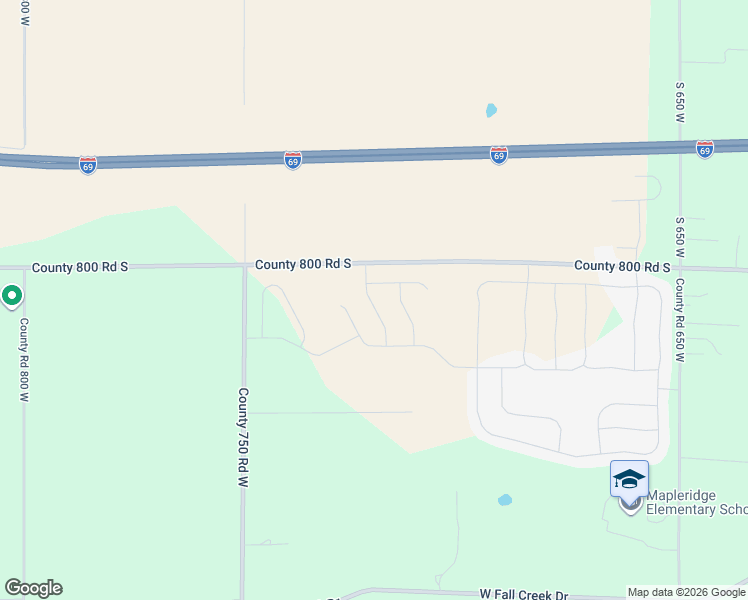 map of restaurants, bars, coffee shops, grocery stores, and more near 7285 800 South in Pendleton