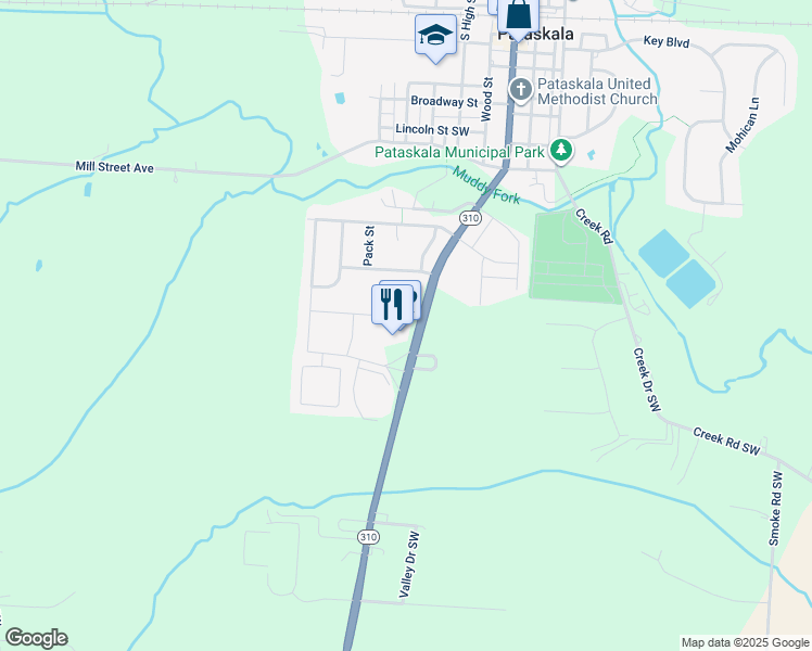 map of restaurants, bars, coffee shops, grocery stores, and more near 7216 Hazelton-Etna Road Southwest in Pataskala