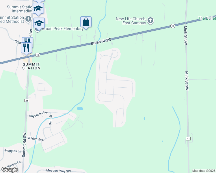 map of restaurants, bars, coffee shops, grocery stores, and more near Old Bay Drive in Pataskala