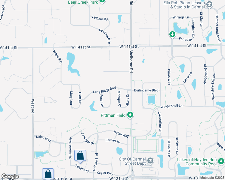 map of restaurants, bars, coffee shops, grocery stores, and more near 13757 Cunningham Dr in Westfield