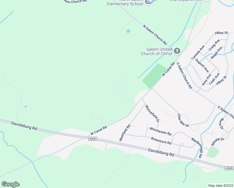 map of restaurants, bars, coffee shops, grocery stores, and more near 3025 West Canal Road in Dover