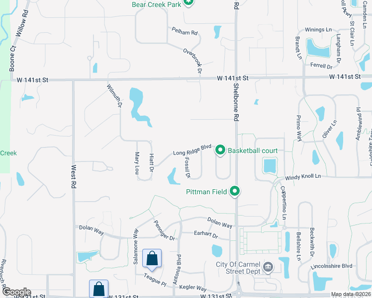 map of restaurants, bars, coffee shops, grocery stores, and more near 3842 Long Ridge Boulevard in Westfield