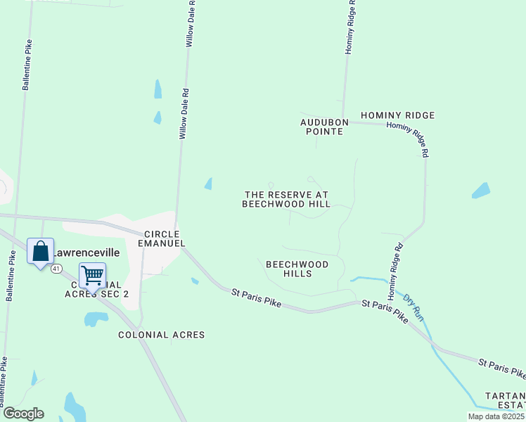 map of restaurants, bars, coffee shops, grocery stores, and more near 4355 Pine Tree Place in Springfield