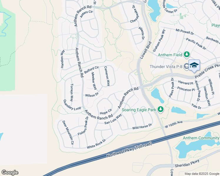 map of restaurants, bars, coffee shops, grocery stores, and more near 4636 Belford Circle in Broomfield