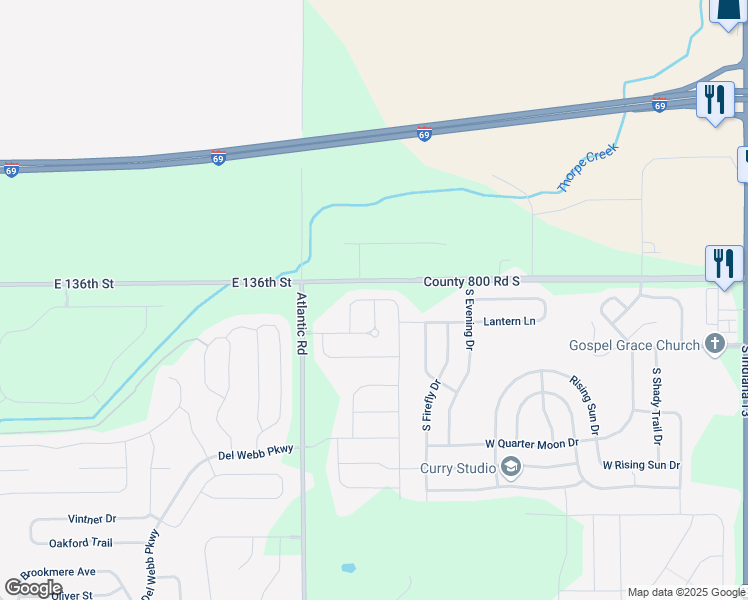 map of restaurants, bars, coffee shops, grocery stores, and more near Hulton Road in Madison County