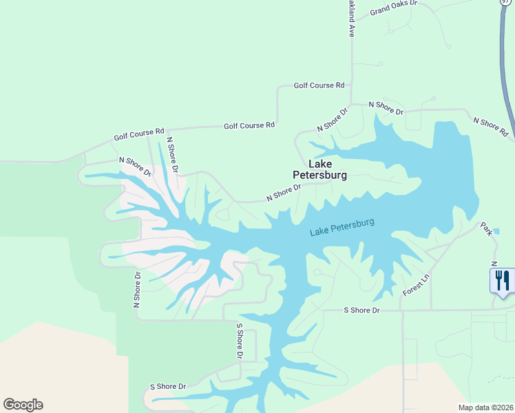 map of restaurants, bars, coffee shops, grocery stores, and more near 137 Balsam Knob in Petersburg