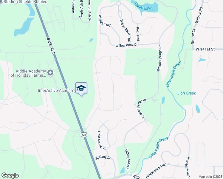 map of restaurants, bars, coffee shops, grocery stores, and more near 3720 Conifer Drive in Zionsville