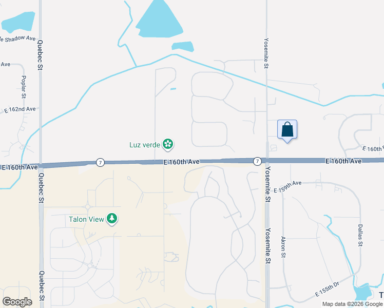 map of restaurants, bars, coffee shops, grocery stores, and more near 8420 East 160th Place in Brighton