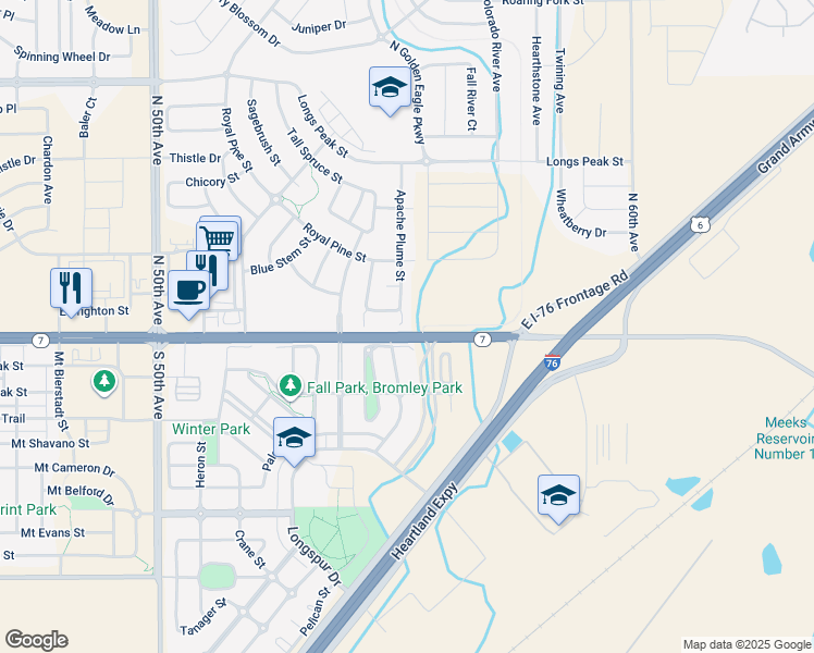 map of restaurants, bars, coffee shops, grocery stores, and more near 12 Apache Plume Street in Brighton